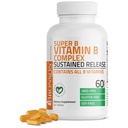 Bronson Super B Vitamin B Complex Sustained Slow Release (Vitamin B1, B2, B3, B6, B9 - Folsäure, B12) Enthält alle B Vitamine 60 Tabletten