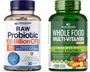 Bio Probiotics 100 Billion CFU, Dr Formuliert für Frauen und Männer + Ganzes Essen Multivitamin für Männer, natürliche Multi Vitamine, Mineralien, Bio-Extrakte Bundle