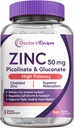 Die Rezepte Zink 50mg, Highly Absorbable Zink Picolinate & Gluconate, unterstützt natürliche Immunabwehr, DNA & Protein Formation, Zellwachstum, Non-GMO, 240 Veggie Kapseln
