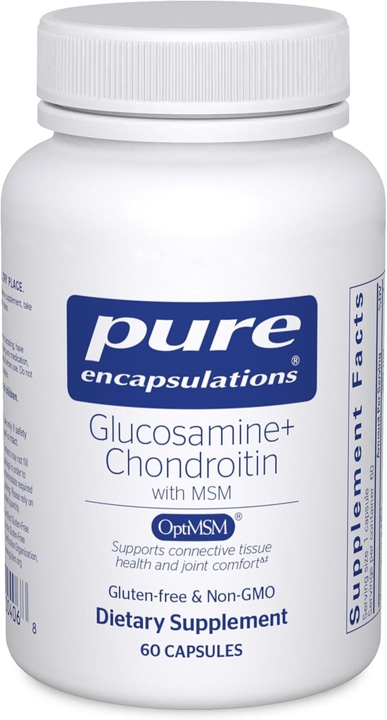 Pure Encapsulations Glucosamin Chondroitin mit MSM - Unterstützt die gemeinsame Gesundheit und normale Knorpelbildung* - hält Enzymaktivität - Glutenfrei & Non-GMO - 60 Kapseln