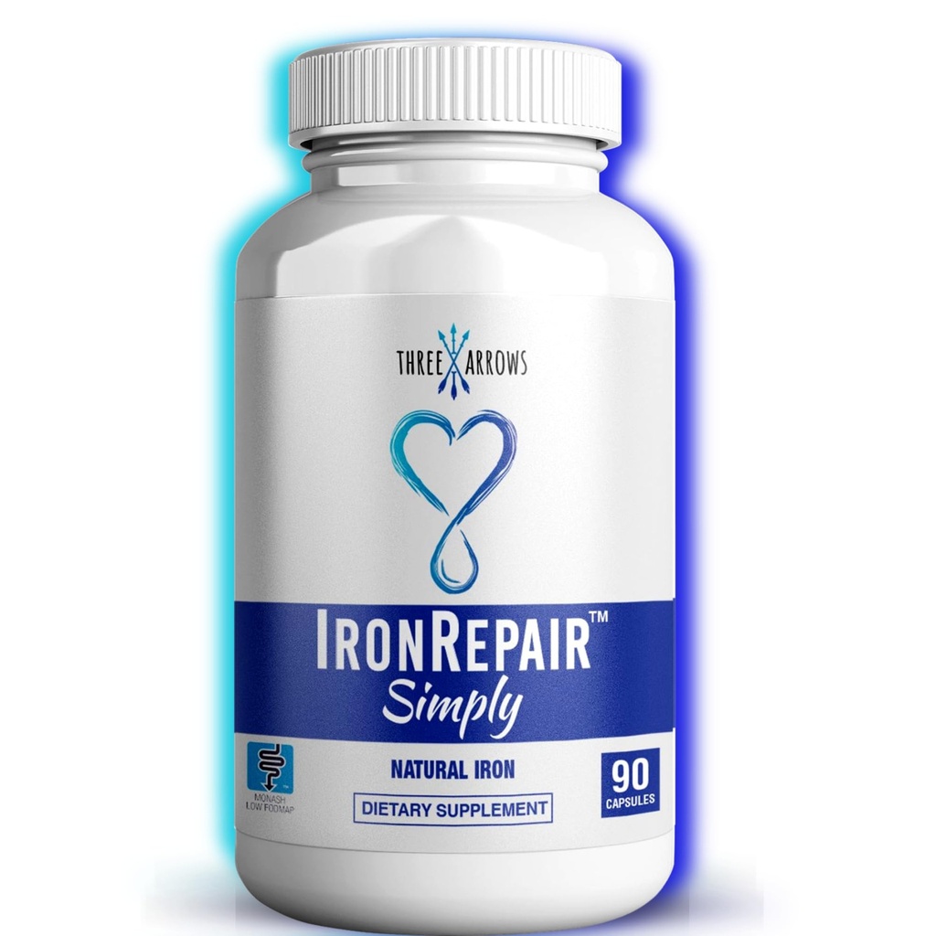 Eisenreparatur Einfach natürliche Eisen-Ergänzung, beste Absorption und Sanfte auf Stomach, Monash Low FODMAP, Raise Hemoglobin & Ferritin Eisen Pillen für Frauen, Männer, Jugendliche, & Schwangerschaft 90 Bovine Gelatin Kapseln