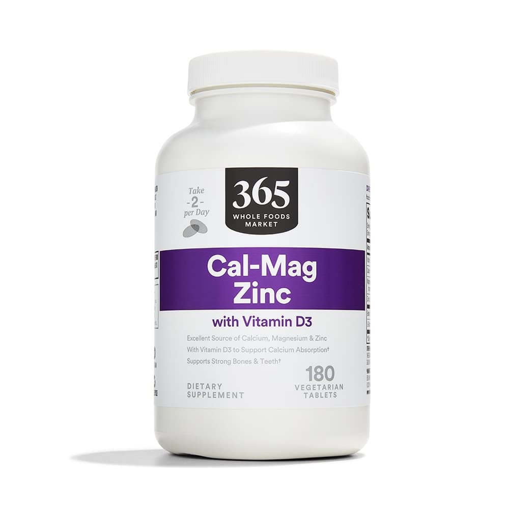 365 von Whole Foods Market, Cal-Mag-Zinc mit Vitamin D3, Vegetarisch, 180 Count