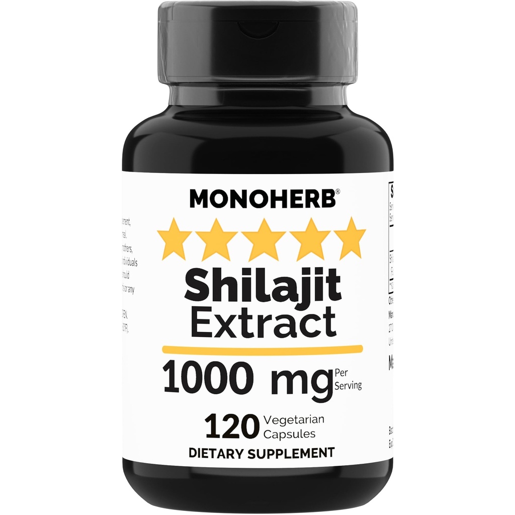 MONOHERB Shilajit Extract 1000 mg - 120 capsules végétariennes