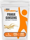 BulkSupplements.com Ginseng Root Extract Powder - Panax Ginseng Supplement, Kräuterergänzung - Vegan & Glutenfrei, 1g pro Servierung, 250g (8.8 oz) (Pack von 1)