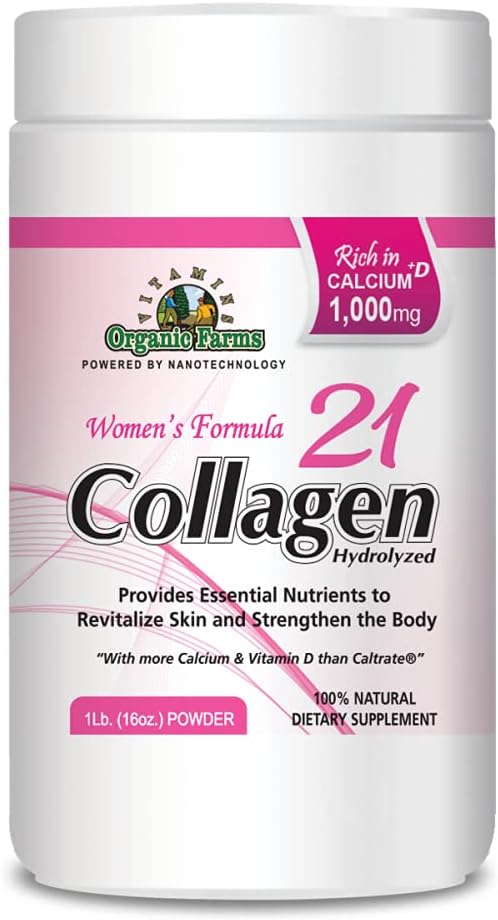 Collagen 21 Hydrolyzed - 1Lb. (16oz.) - Kollagenergänzung für Damen, Frauen-Formel - Stärken Knochen und Haut - 100% natürliche Nahrungsergänzung