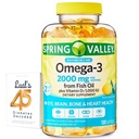 Spring Valley Omega-3 von Fish Oil 2000 mg für Augenbrain Knochen & Herz Gesundheit Nahrungsergänzungsmittel Softgels, 120 Zähler, Bundle mit Lualls 45 Diabetes Decodiert