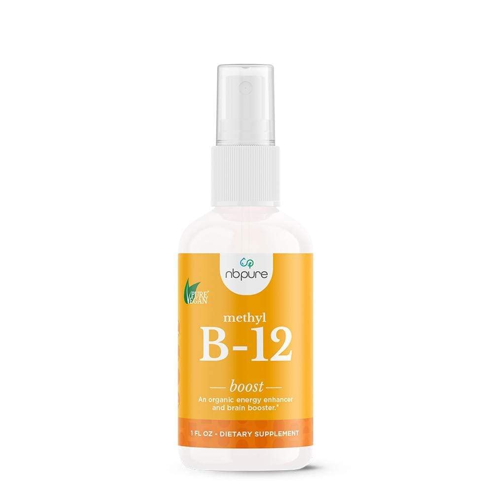 nbpure Organic & Vegan Vitamin Methyl B12 Spray – Natürliche Energie, Stimmung, & Nerve System Unterstützung für Frauen, Männer, Kinder – 500mcg flüssiges Methylcobalamin pro Spray