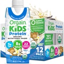 Orgain Organic Kids Nutritional Protein Shake, Vanille, Gesunde Kinder Snacks, 8g Dairy Protein, 3g Fiber, 22 Vitamine & Minerals, Keine Soja Zutaten, Glutenfrei, Non-GMO, 8.25 Fl Oz (Pack von 12)