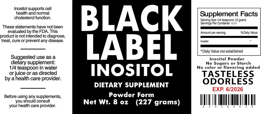 Generisches schwarzes Label Inositol, 2.19 Pfund (Pack von 1)