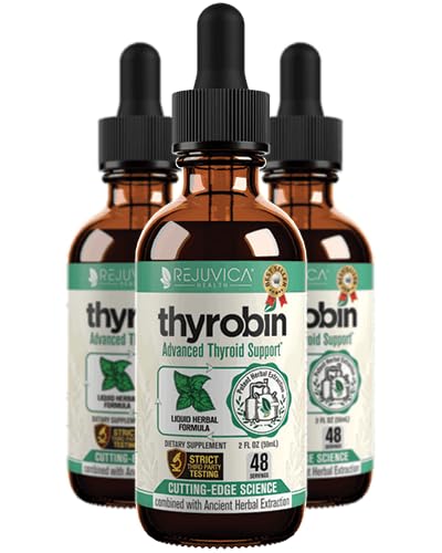 Thyrobin - Supplément de support thyroïdien avancé - Livraison liquide pour une meilleure absorption - Iodine, Sting Nettle, Kelp, Astragalus, Ashwagandha & More!