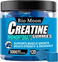 Creatine Monohydrate Gommies 5000mg pour les hommes et les femmes, Chewables Creatine Monohydrate pour la force musculaire, Muscle Builder, Energy Boost, Supplément pré-entraînement(120 comte)- Blueberry Flavour