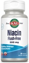 KAL Niacine 500mg Sans flush - Supplément Vitamine B3 - Soutien au métabolisme et à l'énergie - Soutien à la peau, au nerf, à la santé digestive et à la circulation - Vitamine végétalienne, garantie de 60 jours, 60 portions, 60 VegCaps