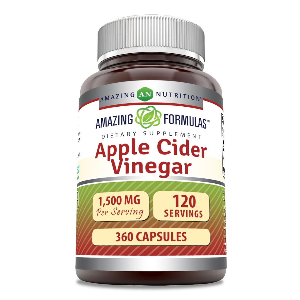 Formules étonnantes Vinaigre de cidre de pomme 1500 mg par supplément de service
