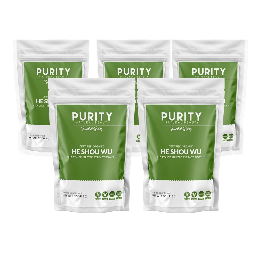 Certified Organic He Shou Wu - Large 5oz Tasche von 30:1 Konzentrat-Fo-ti - Organic Foti Extract- Fo ti He Shou Wu Organic (Pack von 5-25 Unzen)