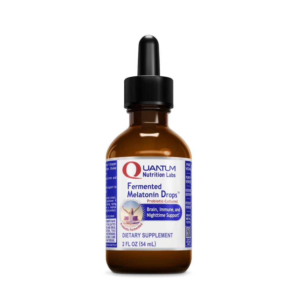 Quantum Nutrition Labs Fermented Melatonin gouttes - Melatonin liquide pour adultes, soutien de sommeil, fait avec des ingrédients biologiques, végétalien amical - 2 Fl Oz (54 portions)