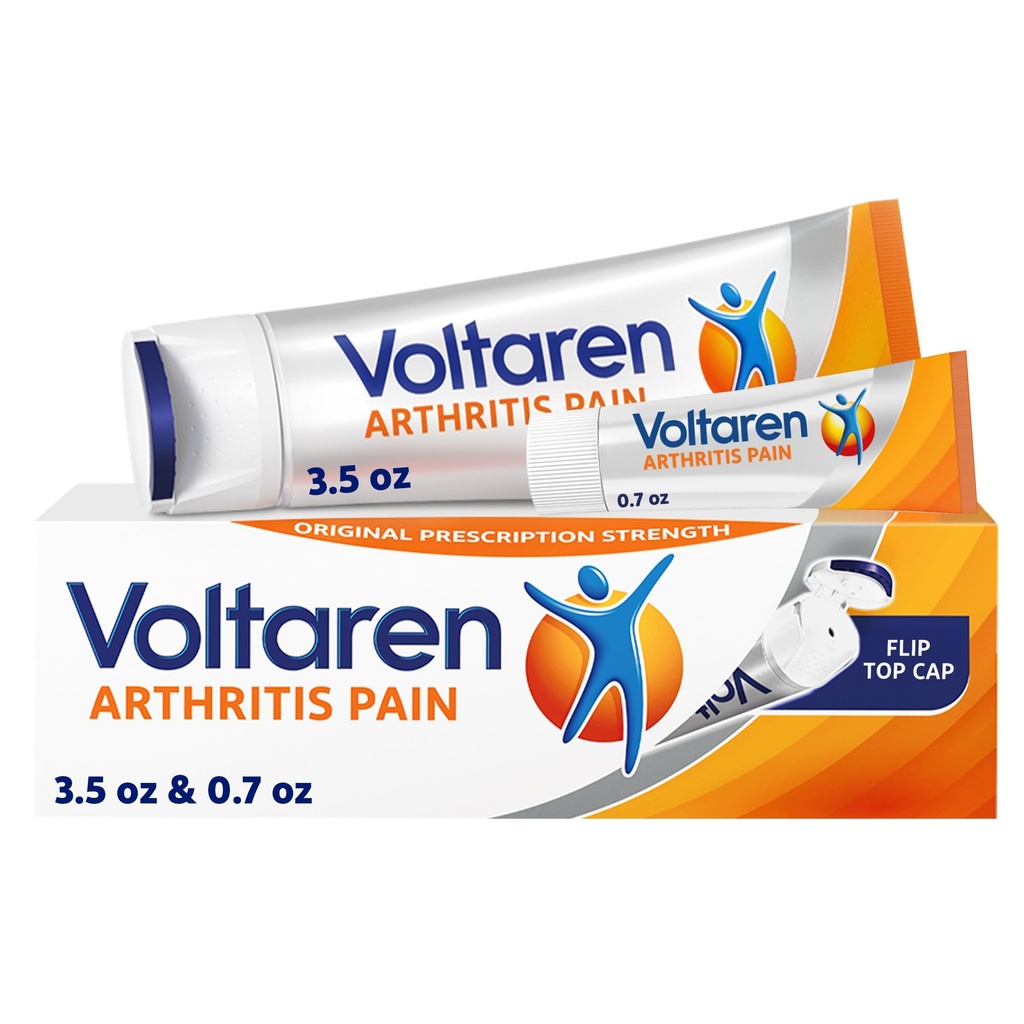 Voltaren Arthritis Pain Gel for Powerful Topical Arthritis Pain Relief with Diclofenac - NEW Easy Open Cap - 100 g Tube And 20 g Travel Size Tube