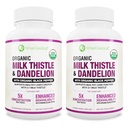 Max Absorption USDA Bio Milchdistel Potent 5:1 Konzentrierter Extrakt (2000 mg Stärke) & Organic Dandelion Root | Silymarin Antioxidant Flavonoid | Leberunterstützungsergänzung (60 Count (Pack von 2))