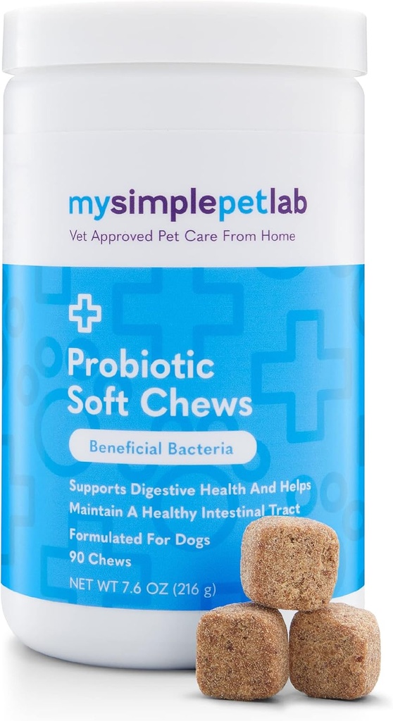 MySimplePetLab Dog Probiotics, 5-Strain Probiotic Blend, Gesunde Pet Chews, unterstützt Verdauungsgesundheit, Gut-Funktion, Immunsystem, Tasty Probiotic Soft Chews für Hunde, Tägliche Ergänzung