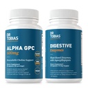 Dr. Tobias Alpha GPC & Digestive Enzyme - unterstützen kognitive Funktion & Jeden Tag Gut Gesundheit mit Bioverfügbare Choline Supplement & Premium Enzyme für Verdauung, Non-GMO