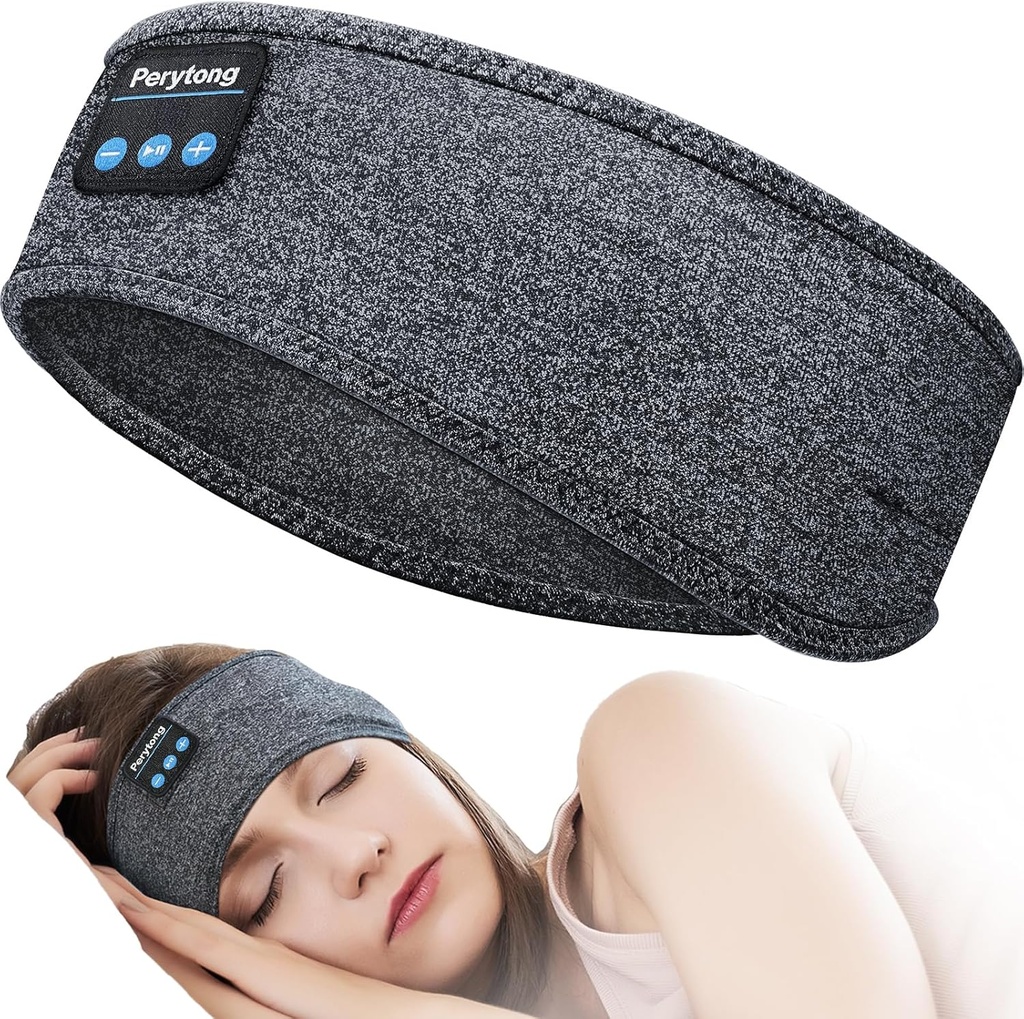 Perytong casques de sommeil Bluetooth Headband, Sports sans fil écouteurs Musique écouteurs de sommeil avec HD Stereo Haut-parleur pour maman Femmes Hommes Adolescents Courir Cool Gadgets Cadeaux uniques
