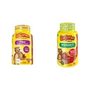 L’il Critters Fiber Daily Gummy Supplement für Kinder, für Verdauungsunterstützung, Beere und Zitronen-Flaschen & Immune C Daily Gummy Supplement Vitamin für Kinder, für Vitamin C, D und Zink für Immununterstützung