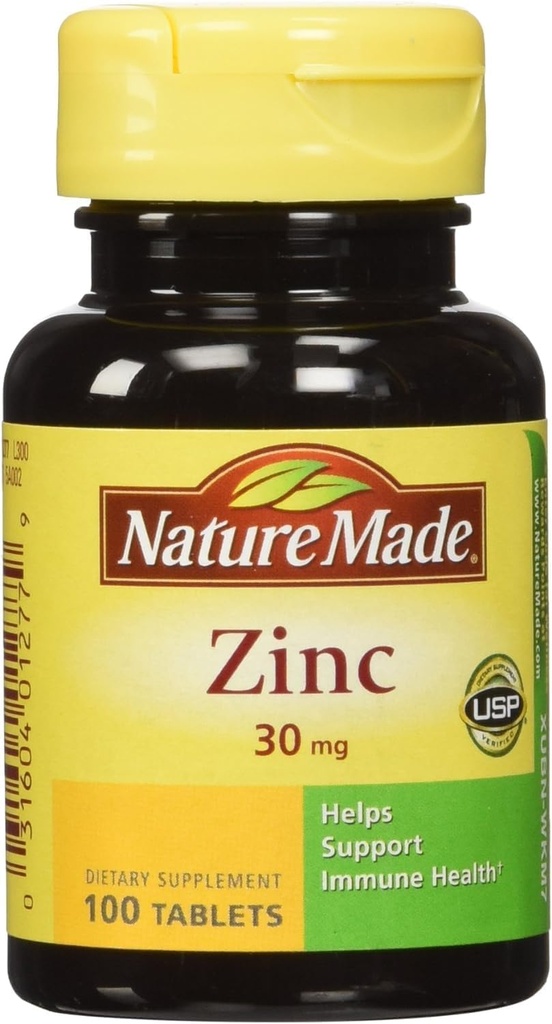 Onglets naturels en zinc - 30 mg - 100 ct