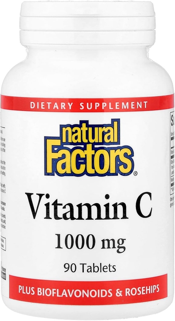Natürliche Faktoren - Vitamin C 1000mg, mit Bioflavinoiden & Rosehips, 90 Tabletten