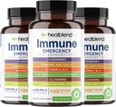 healblend 10 in 1 Immununterstützungsergänzung Booster mit Elderberry, Zink, Echinacea, Turmeric, Lactobacillus Acidophilus, für Erwachsene (3 Pack)