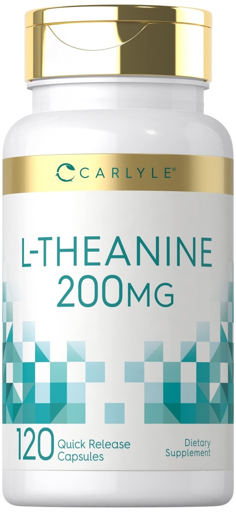 Carlyle L-Theanin 200mg Supplement | 120 Kapseln | Nicht-GVO, glutenfrei