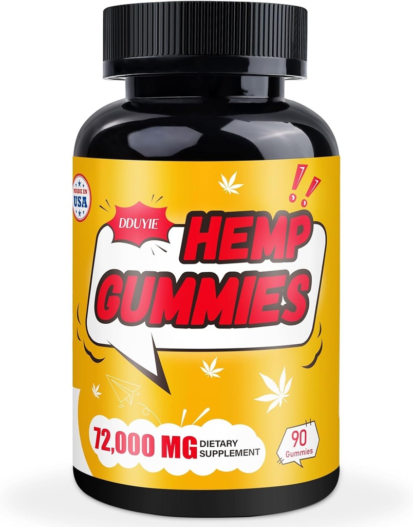 Hanf-Gummien hohe Potenz, Organische Hanf-Ergänzung für friedliche Nacht, Schmerzen, Stimmung - mit reinem Hanföl-Extrakt - Natürliche Essbare Hanf-Gummi-Bären - Vegan, Non-GMO, Sugar Free