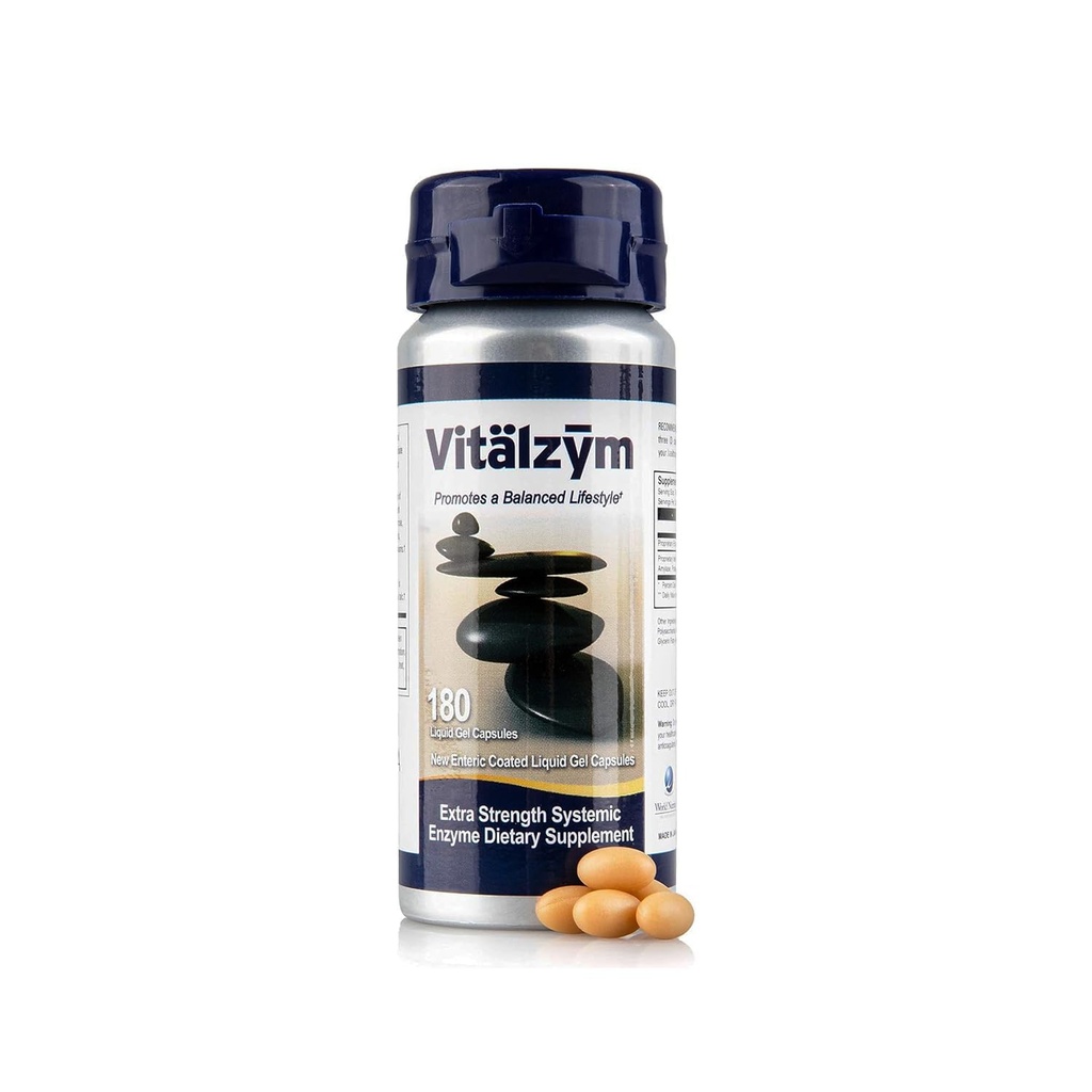 Proteolytische systemische Enzyme Liquid Gel Kapseln mit Serrapeptase, Immun- und Gelenkunterstützung, Natural Ache Relief Plus Fertilitätsergänzung (180 Kapseln)