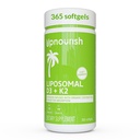 UpNourish Liposomal D3 K2 MK-7 – 365 Mini Softgels mit Bio Kokosöl - 5000 IU 125 mcg Vitamin D3 und 100 mcg Vitamin k2 für optimale Knochen- und Immungesundheit