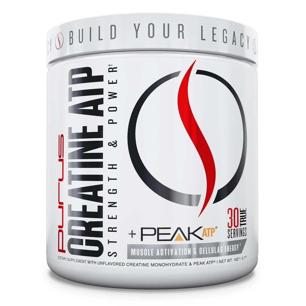 Purus Labs Créatine ATP, pic ATP + créatine monohydratée, non aromatisée - 30 portions - Activation musculaire et énergie cellulaire