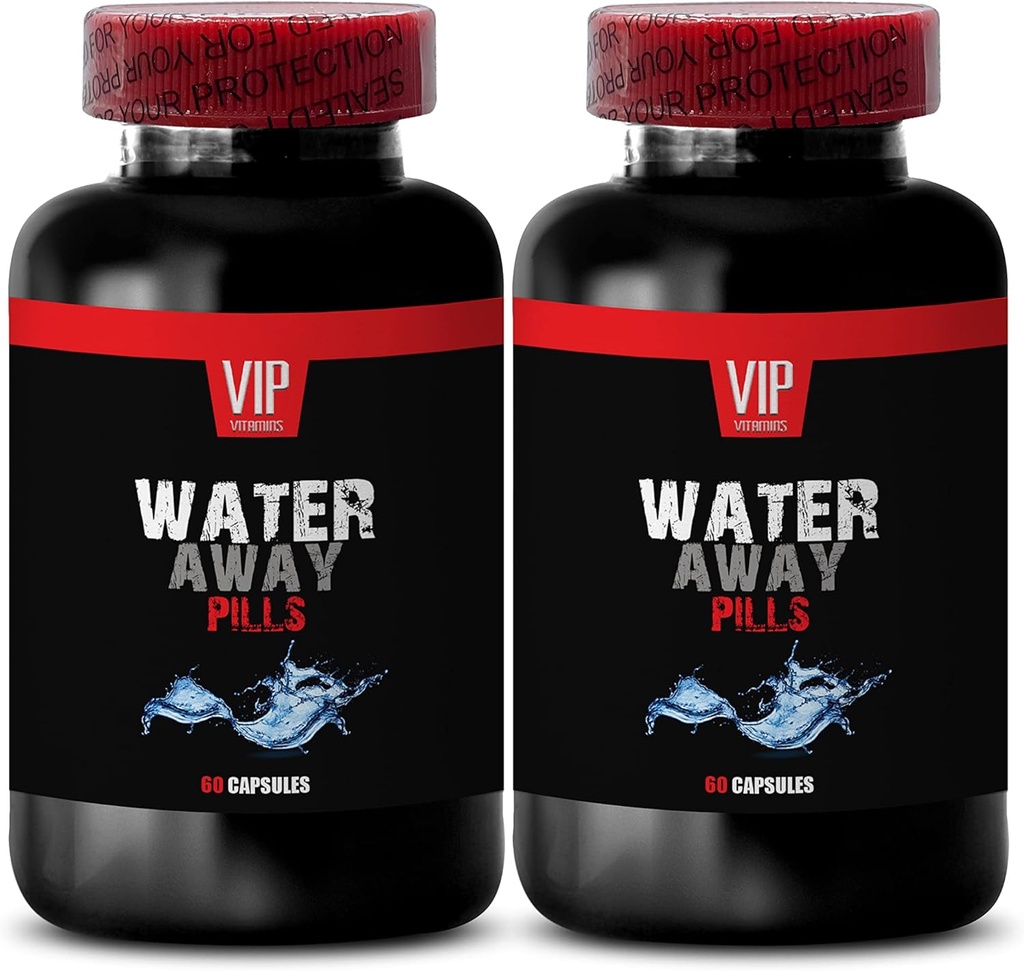 Bloating Relief and Belly Reduction - Water Away Diuretic Pills - Natural Detox Pills - Water Pills for Swollen Legs and feet - Natural diuretics for Water Retention - Diuretic Pills - 2B 120Capsules