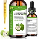 Wanish Bio Soursop Graviola Liquid Drop,Sour SOP Bitters Liquid pour le soutien cellulaire et la régénération, Immune Boost, foie et sommeil, bien-être à base de plantes, sans sucre/gluten, saveur naturelle, 2 Fl Oz