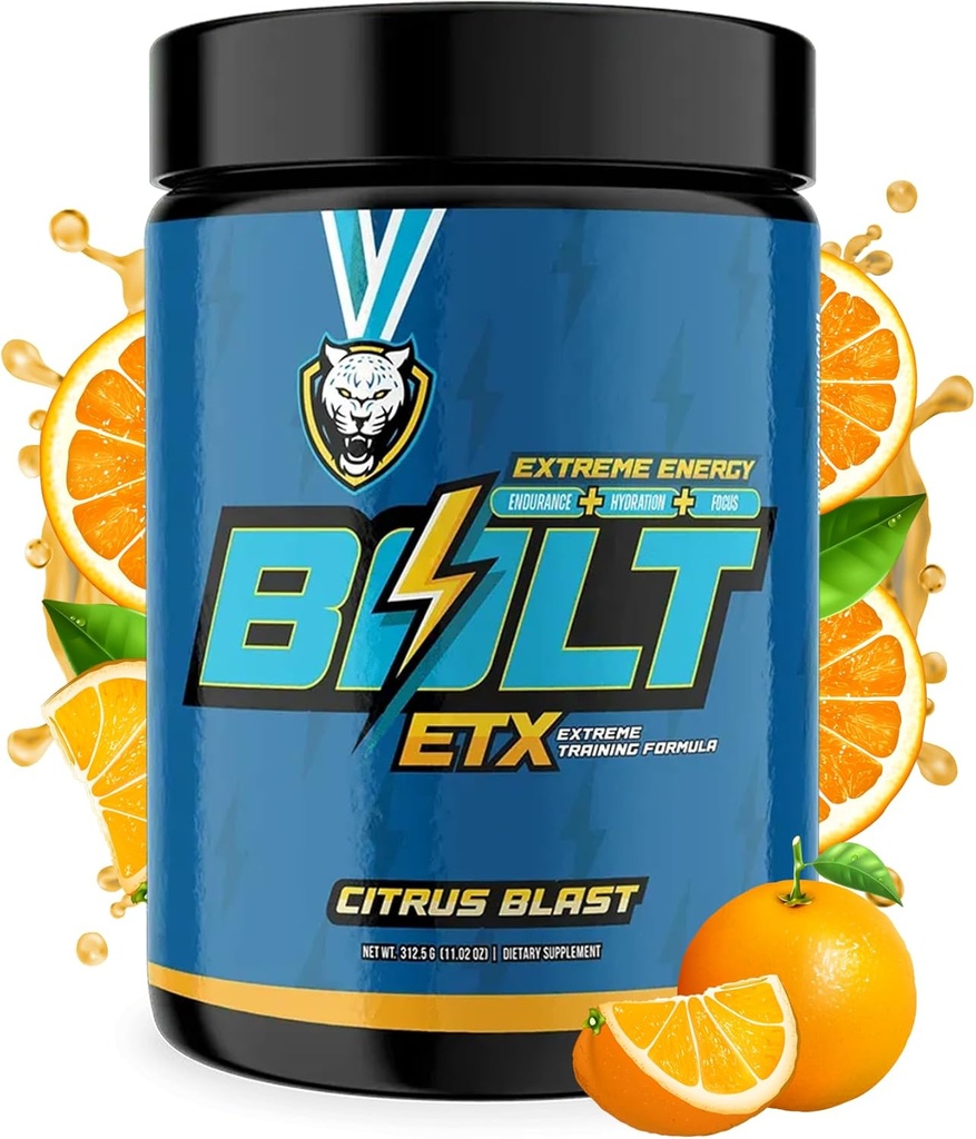 6AM Run Bolt Pre Workout Pulver für Läufer, Instant Energy Boost, Cardio & Focus Support, No Jitters, High Energy Formula, Running Nutrition, All Natural, Citrus Blast Flavor, 25 Portionen