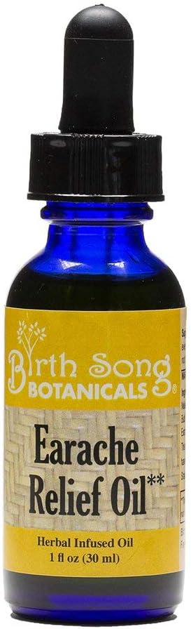 Birth Song Botanicals Kräuterohröl, natürliche Ohr Tropfen, gemischt mit Knoblauch und Mullein Blumen, für Schwimmer und Wachs Entfernung Kinder, Erwachsene, Baby, 1oz Flaschen