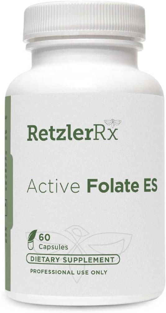 HormonSynergy Active Folate ES - 5-MTHF - 10.000 mcg (10 mg) pro Servieren - 5-MTHF (als 5-Methyltetrahydrofolat) - Bioactive Folate as Quatrefolic® - 60 Veg Caps