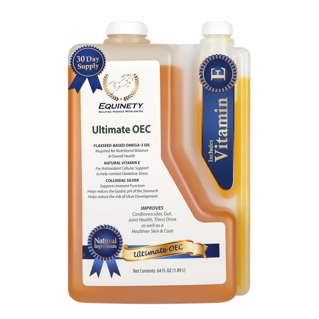 Ultimative OEC Pferde-Ergänzung – Omega 3, Vitamin E, Flaxseed Oil for Horses – Coat Defense, Joint & Hoof Support – Vet-Approved Equine Oil for Healthy Weight, Muskel & Recovery