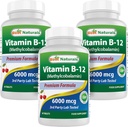 Best Naturals Vitamin B-12 als Methylcobalamin (Methyl B12), 6000 mcg 60 Sublingual Tablets (60 Count (Pack von 3))