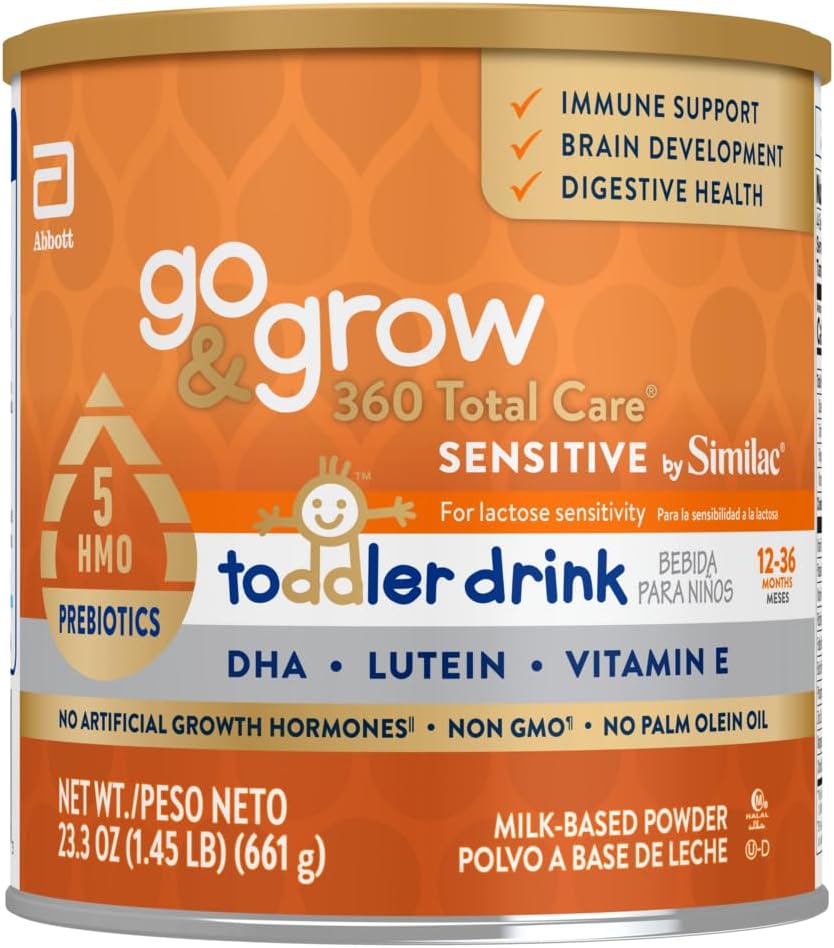 Go & Grow 360 Total Care Sensitive by Similac Toddler Boissons nutritionnelles avec 5 HMO, poudre, 23,3-oz Can