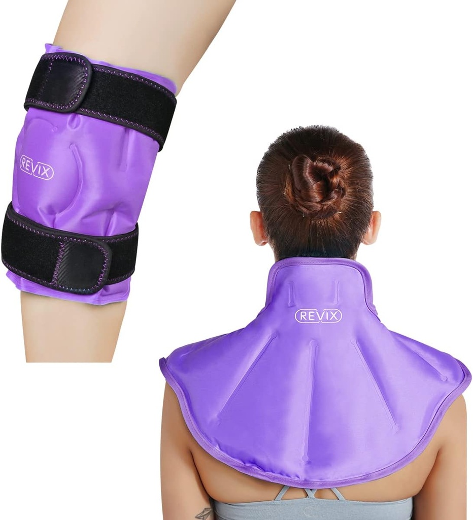 REVIX Knee Ice Pack für Verletzungen Reusable und große Hals Schulter Ice Pack Wrap für Obere Rückenschmerzen Relief