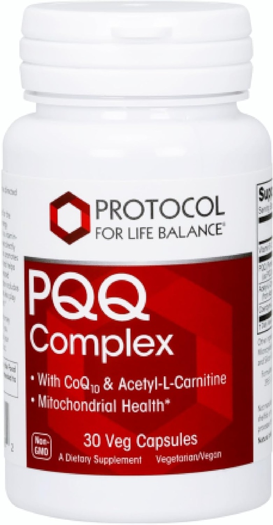 PROTOKOLL FÜR LIFE BALANCE PQ-Komplex - Mitochondriale Gesundheit - mit CoQ10 & L Carnitin - B Vitamin - Ergänzung für Energie - 30 Veg Caps