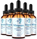 (5 Pack) Whispeara Drops - Offizielle Whispeara unterstützt gesundes Hören, Fokus und Leistung, Alle natürlichen Whispeara Hörgerät Formel, Premium Whispeara Gotas Review (150 Servietten)