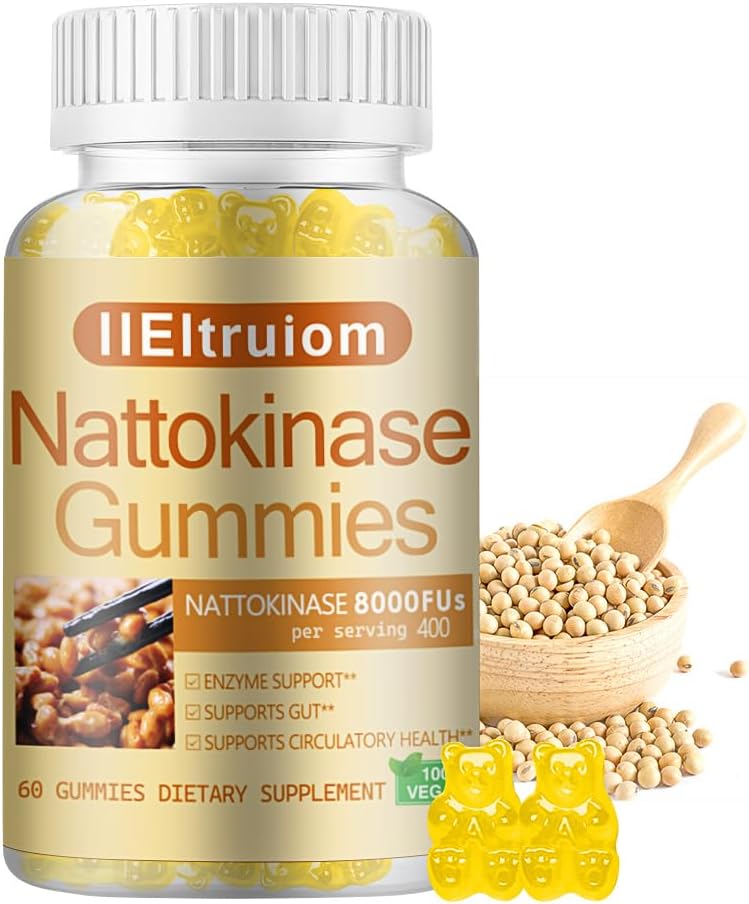 Supplément à la nattokinase 8 000 FU(400mg) par portion, extrait de racines d'épines et de betteraves, extrait traditionnel de nattokinase, 60 comtes