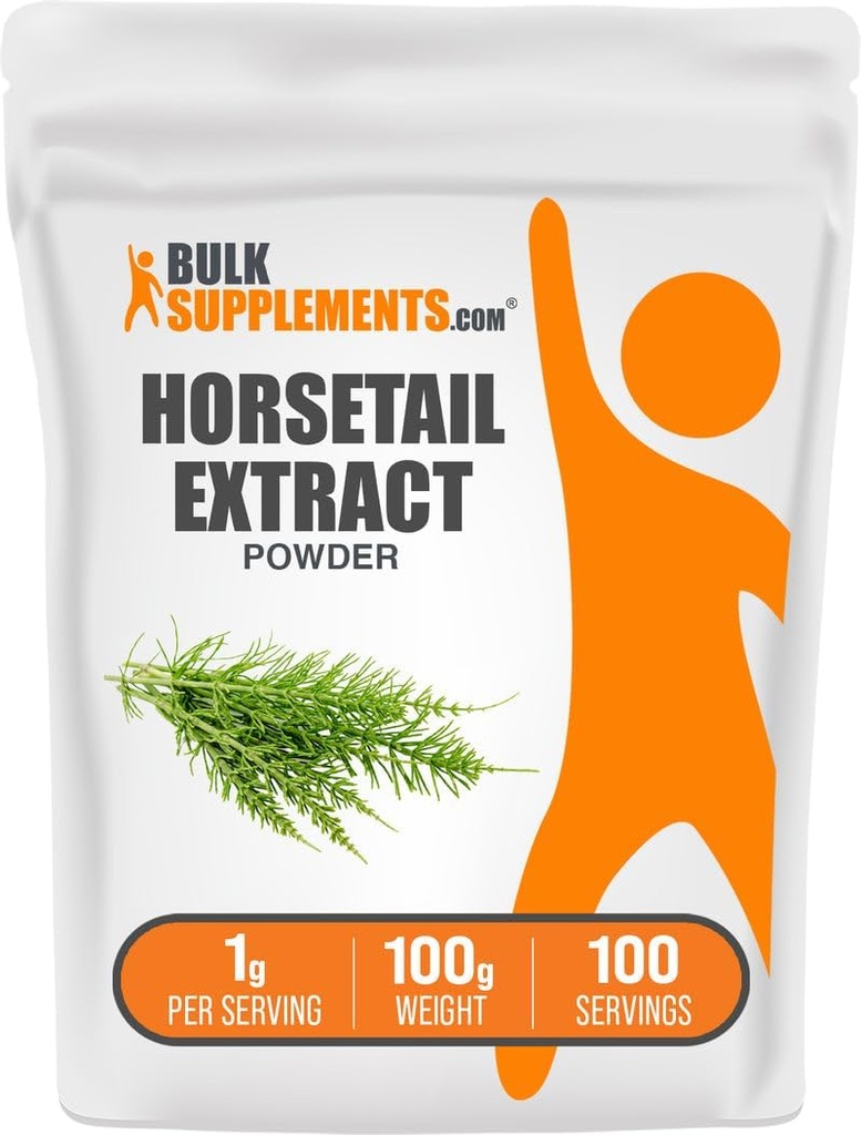 BulkSupplements.com Poudre d'extrait de crin - Herbe de crin - Suppléments de silice, sans gluten, 1g par portion, 100g (3.5 oz) (paquet de 1)