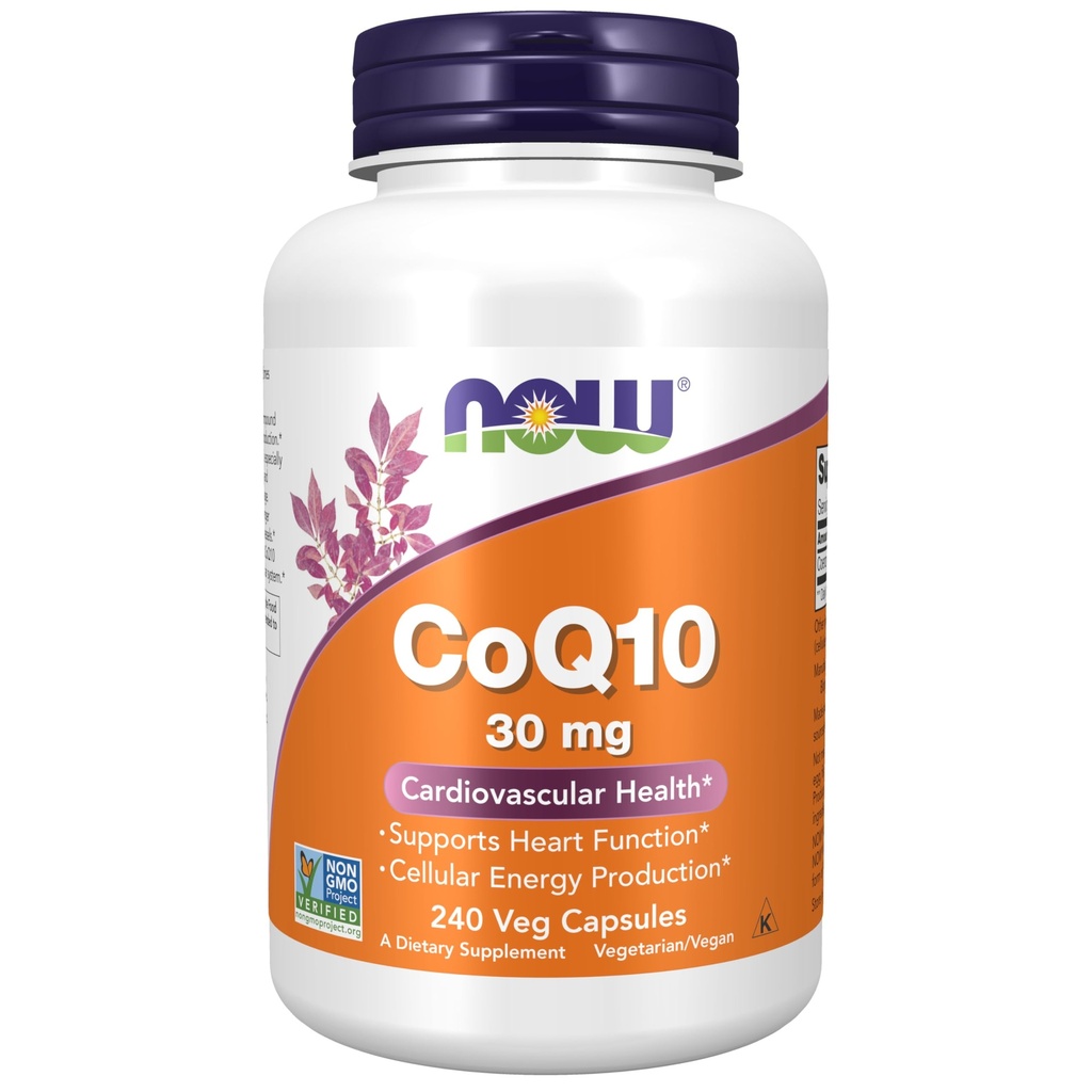 NOW-Ergänzungen, CoQ10 30 mg, Pharmazeutische Klasse, All-Trans-Form hergestellt durch Fermentation, 240 Veg-Kapseln