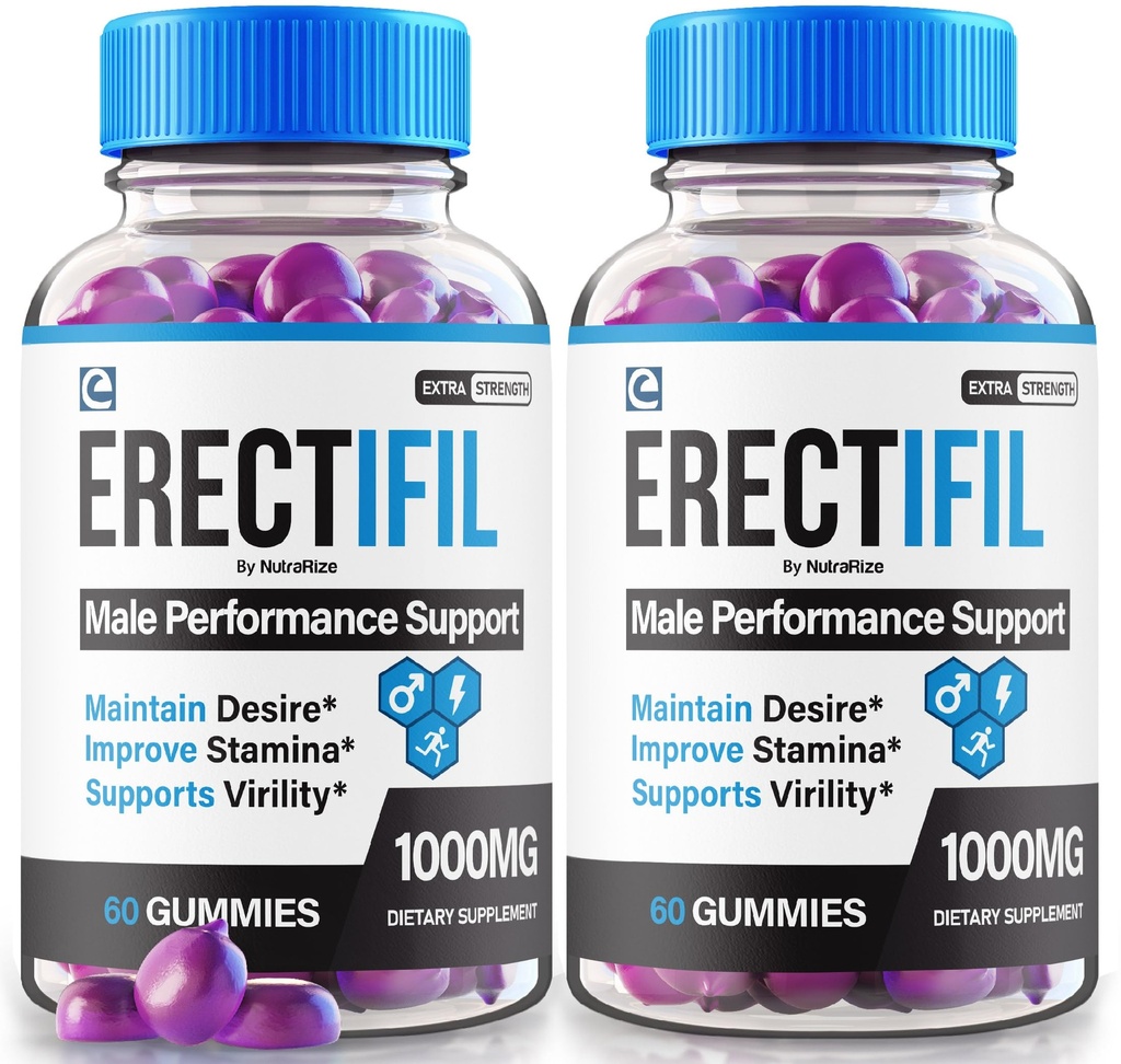 (2 Pack) Gommies d'Erectifil, Gommies d'Erectifil 1000 MG, Support de formule tout naturel pour les hommes, Supplément Homme Premium pour la santé globale et la performance maximale, Erec tifil Gomitas Avis (120 Gommies)