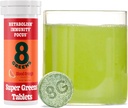 8Greens Supergreens Tablets | Super Greens Powder Superfood Tablet, Metabolism Immunity & Focus, Daily Greens Effervescent Tablets, Bio: Aloe Vera, Spirulina, Chlorella, Blut Orange, 10 Servierungen