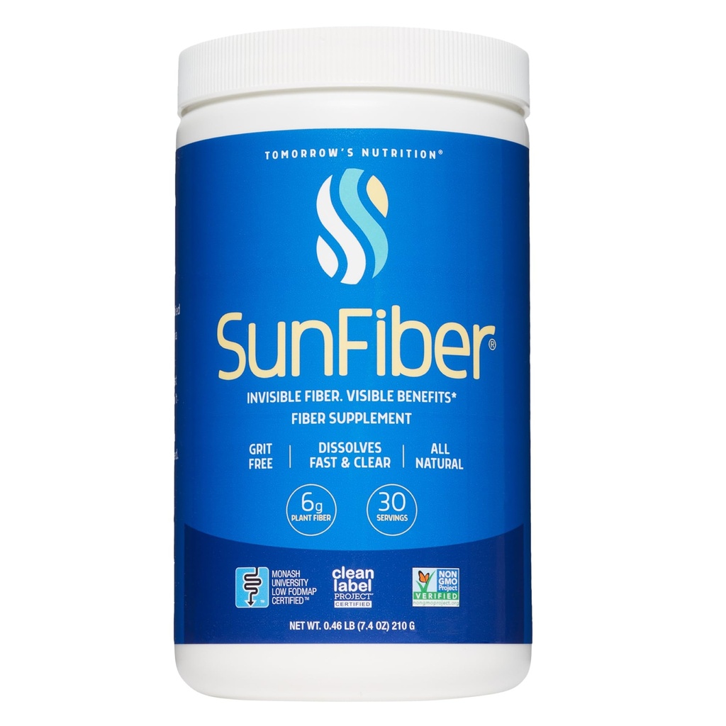 Morgens Ernährung, Sunfiber, Prebiotic Fiber Supplement for Digestive Health, Low FODMAP, Glutenfrei, Unflavored, 30 Portionen